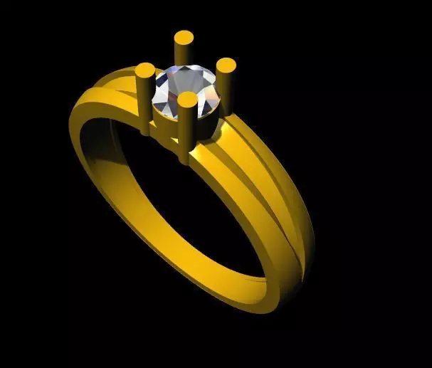 solitaire ring 3dm file 3D print model_0
