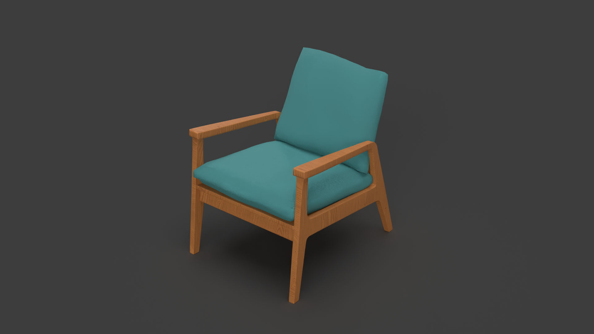 Modern Armchair Low-poly 3D model_7