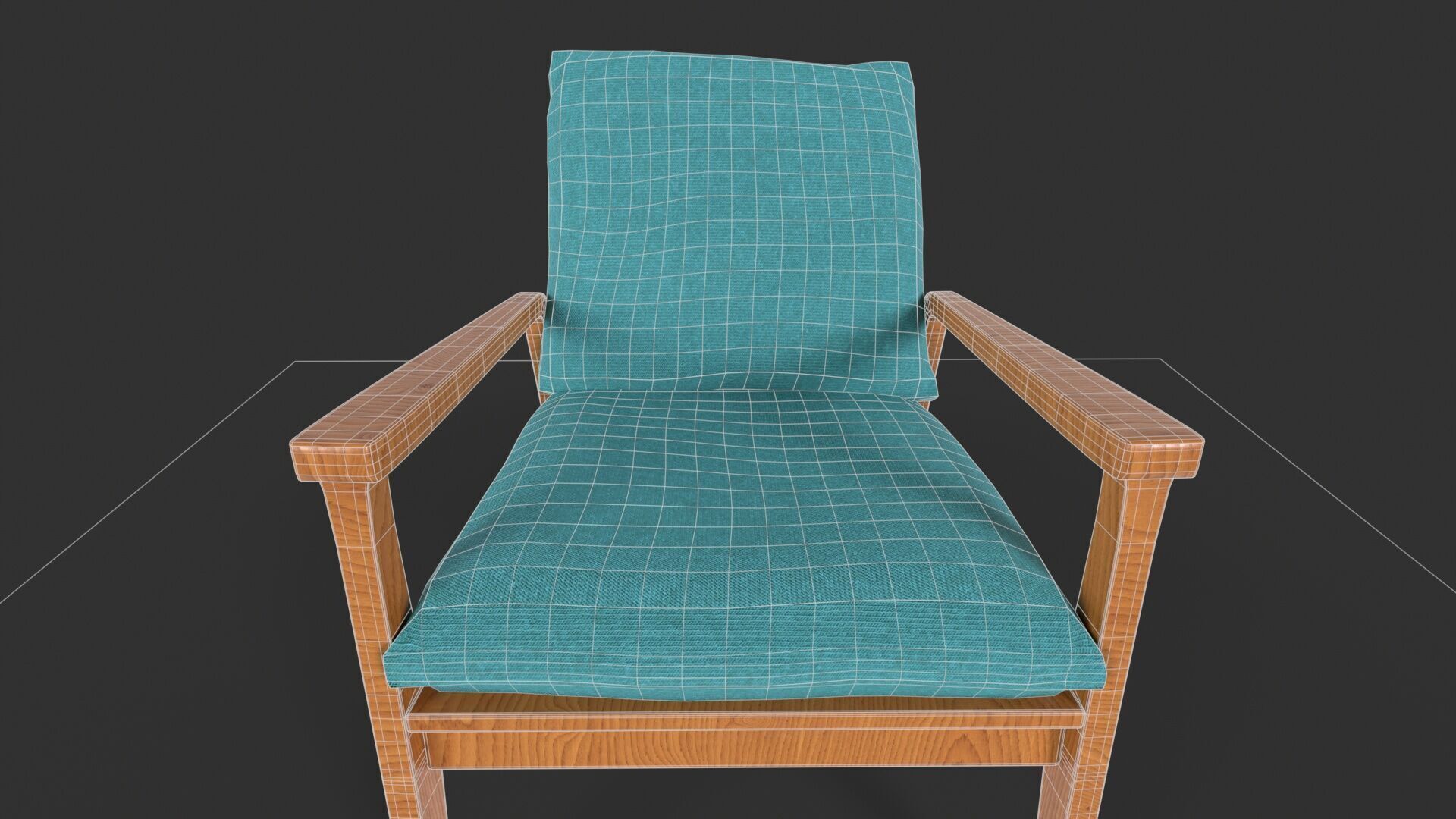 Modern Armchair Low-poly 3D model_25