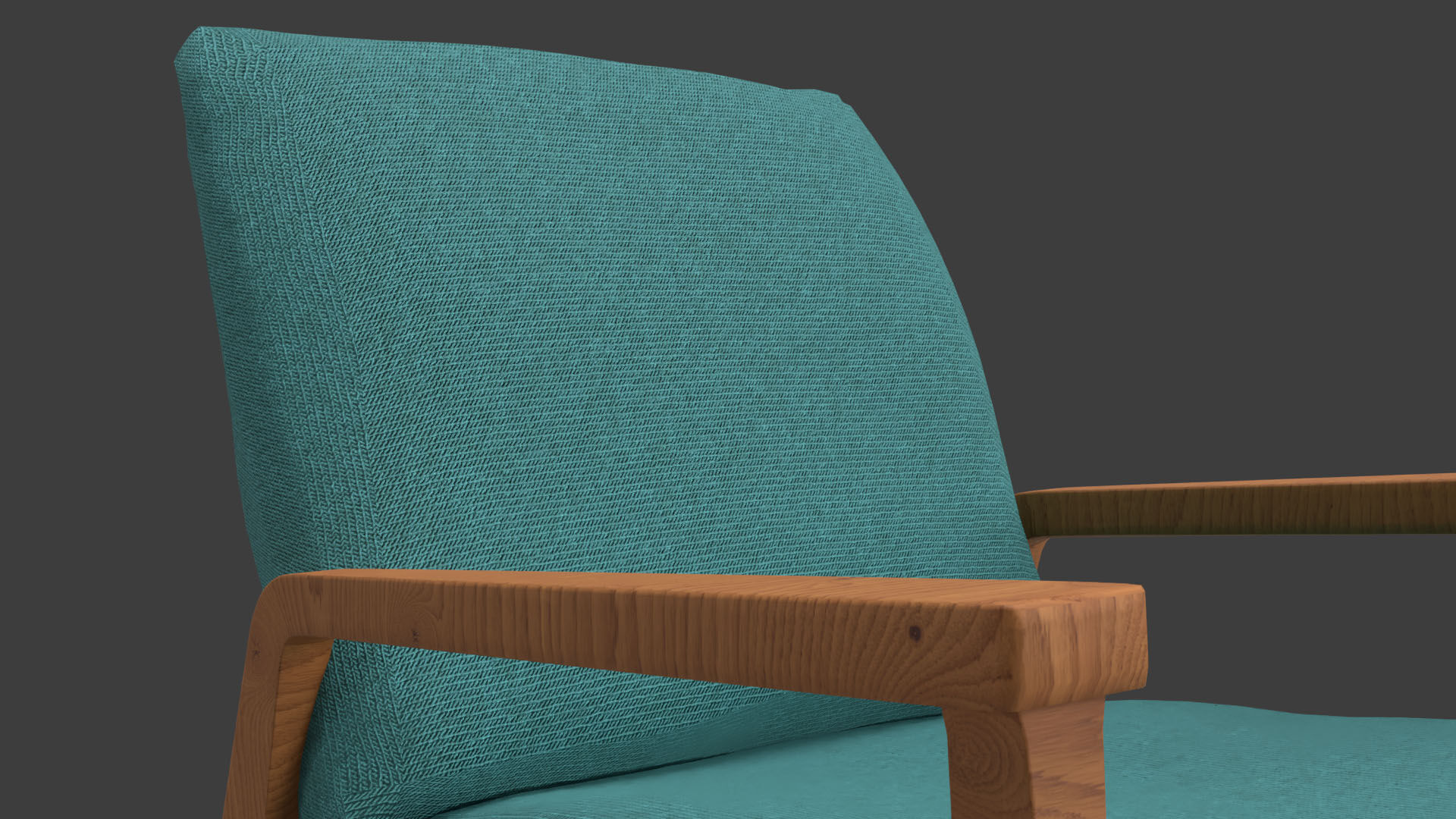 Modern Armchair Low-poly 3D model_2