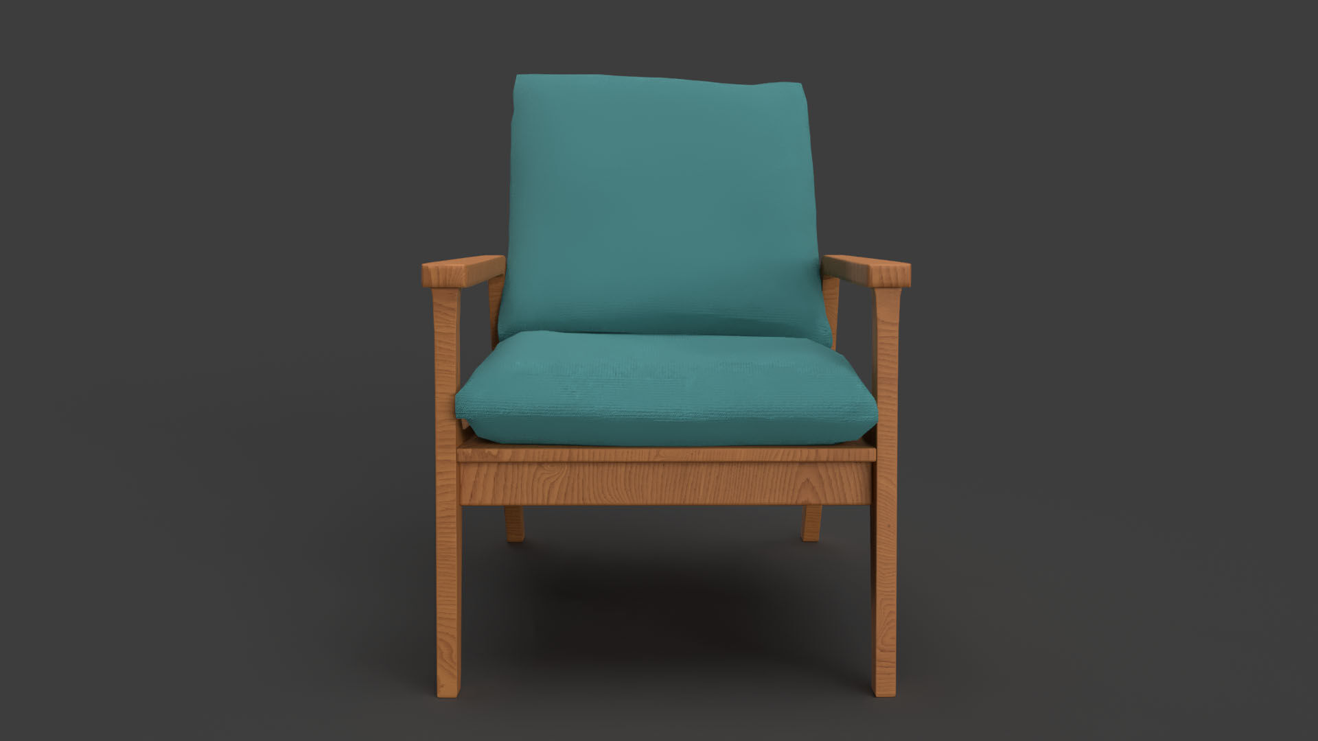 Modern Armchair Low-poly 3D model_11