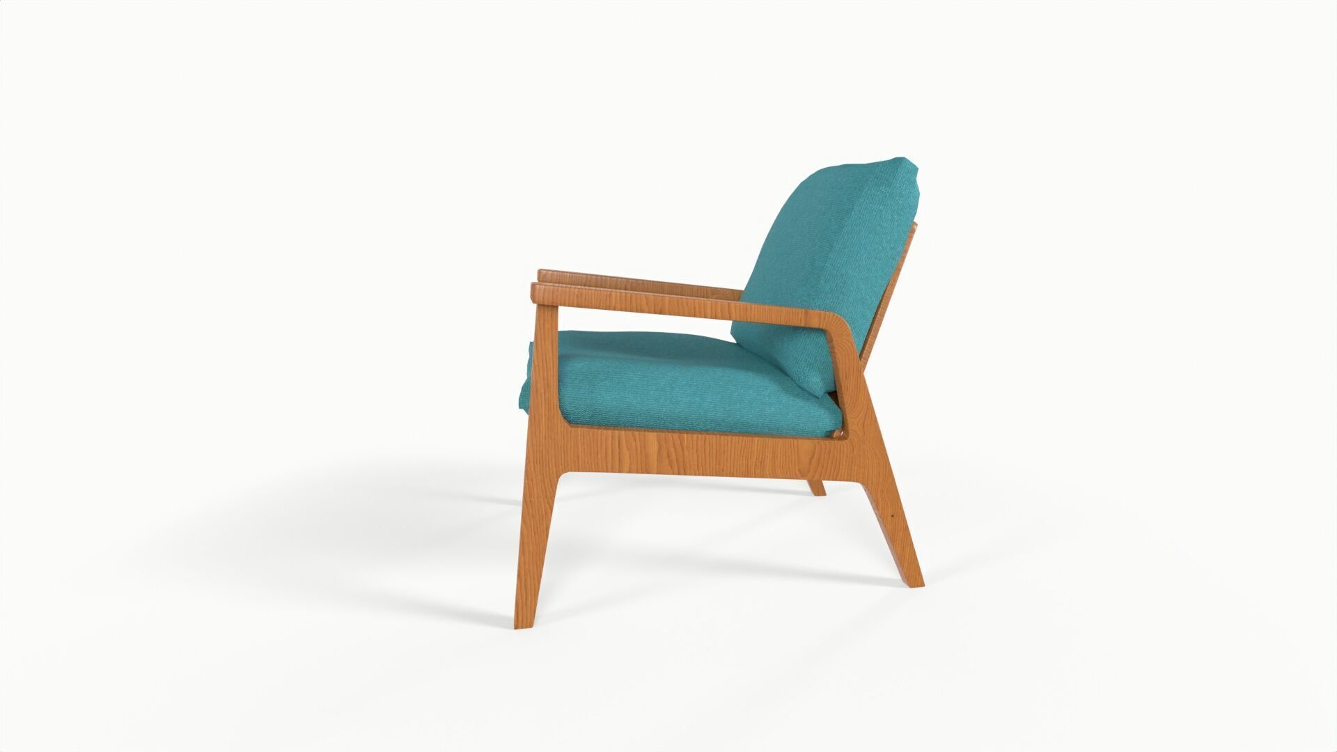 Modern Armchair Low-poly 3D model_12