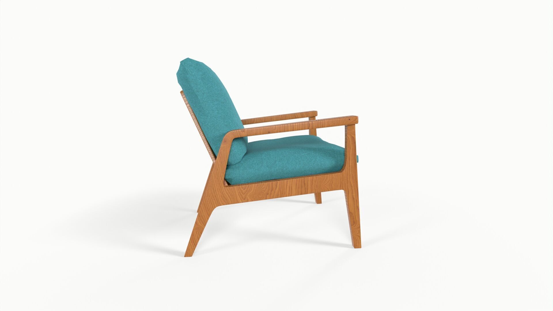 Modern Armchair Low-poly 3D model_16