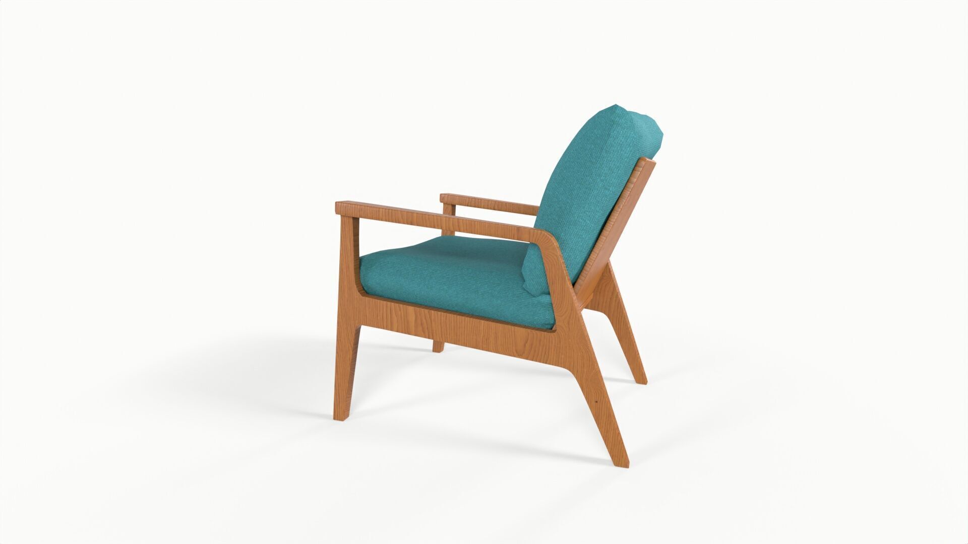 Modern Armchair Low-poly 3D model_20