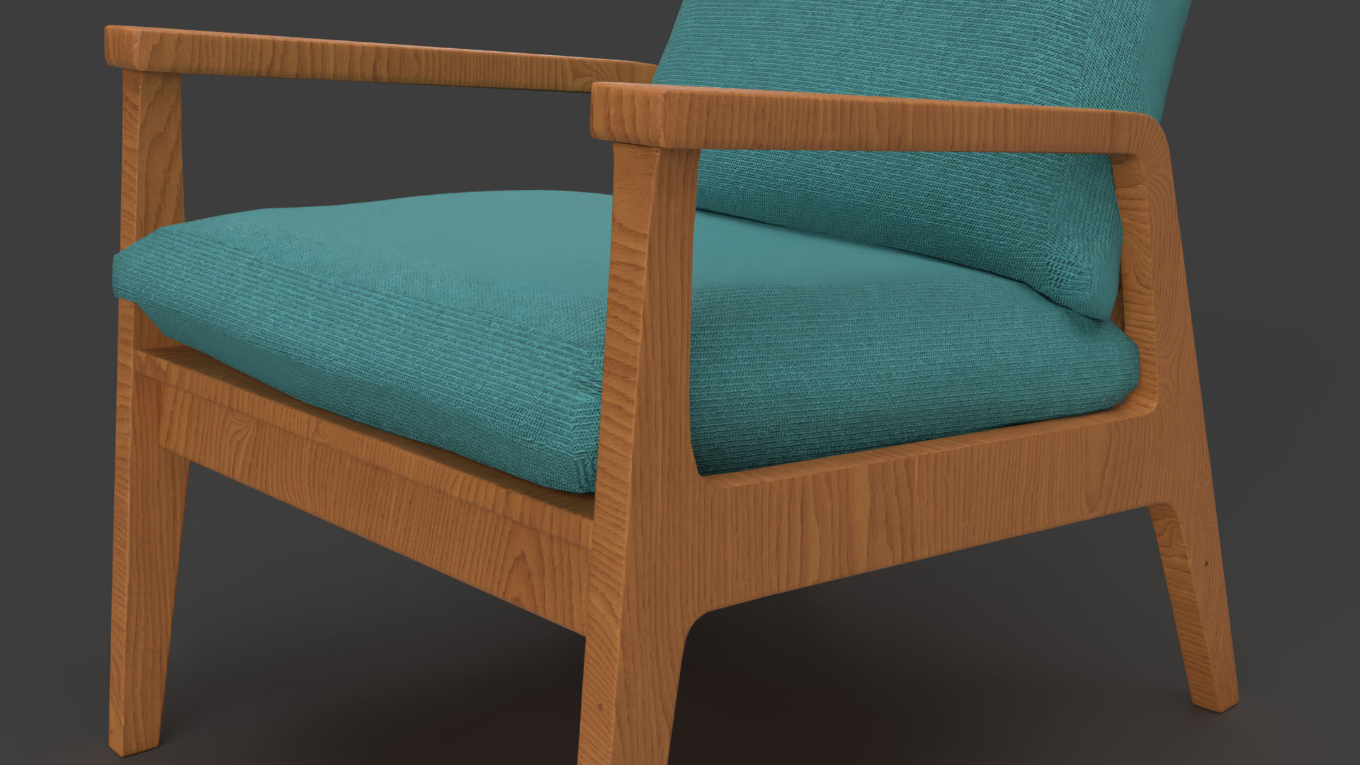 Modern Armchair Low-poly 3D model_3