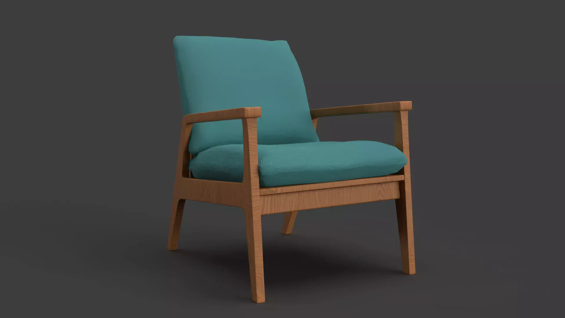 Modern Armchair Low-poly 3D model_0