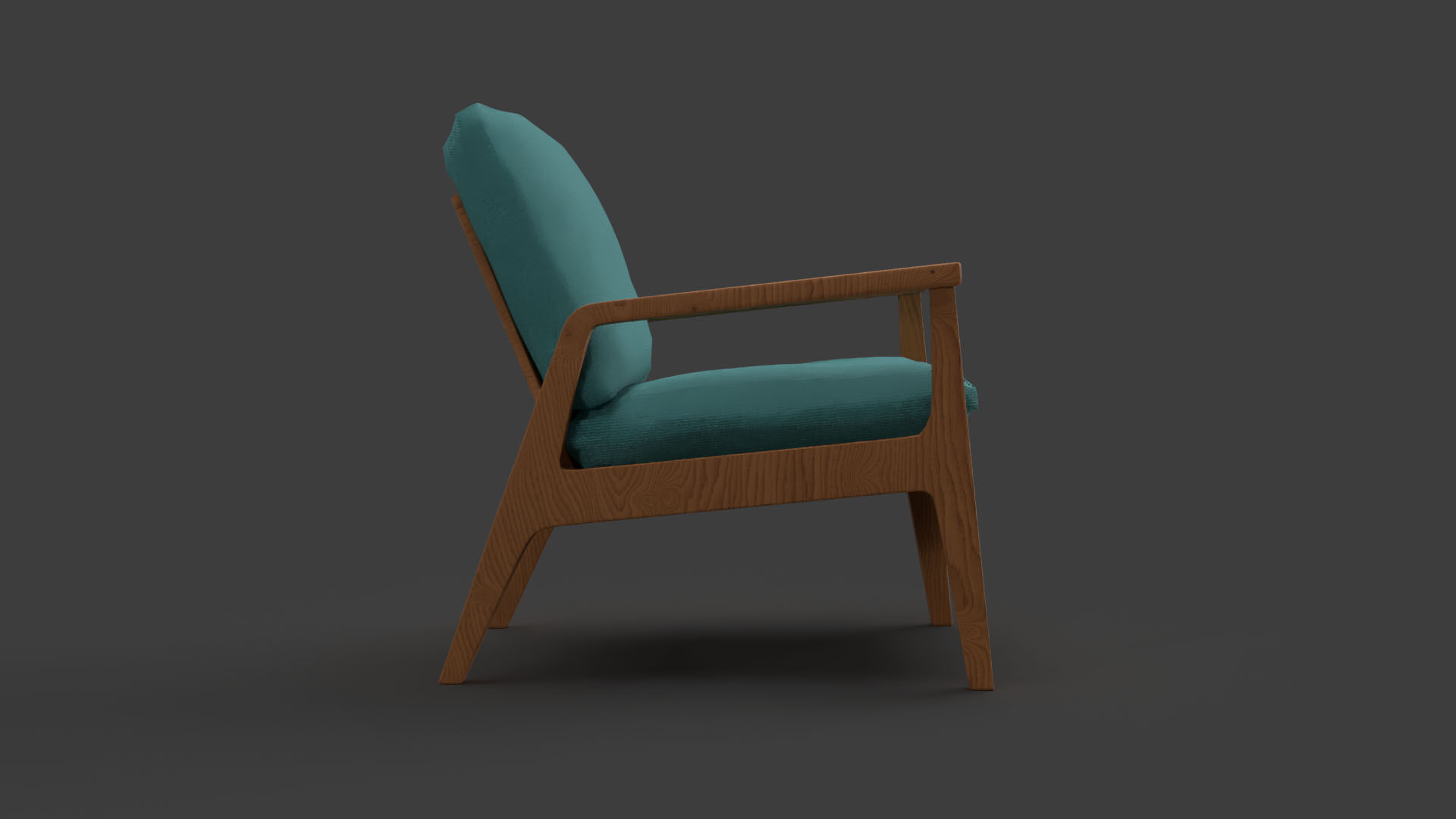 Modern Armchair Low-poly 3D model_5