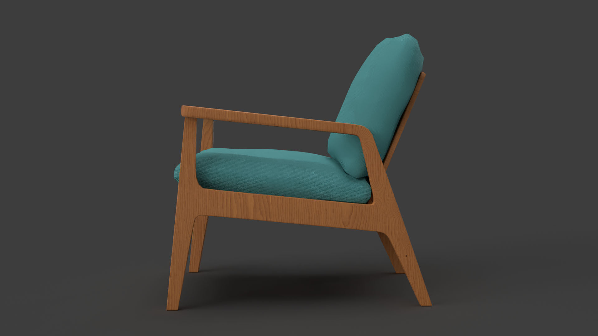 Modern Armchair Low-poly 3D model_9
