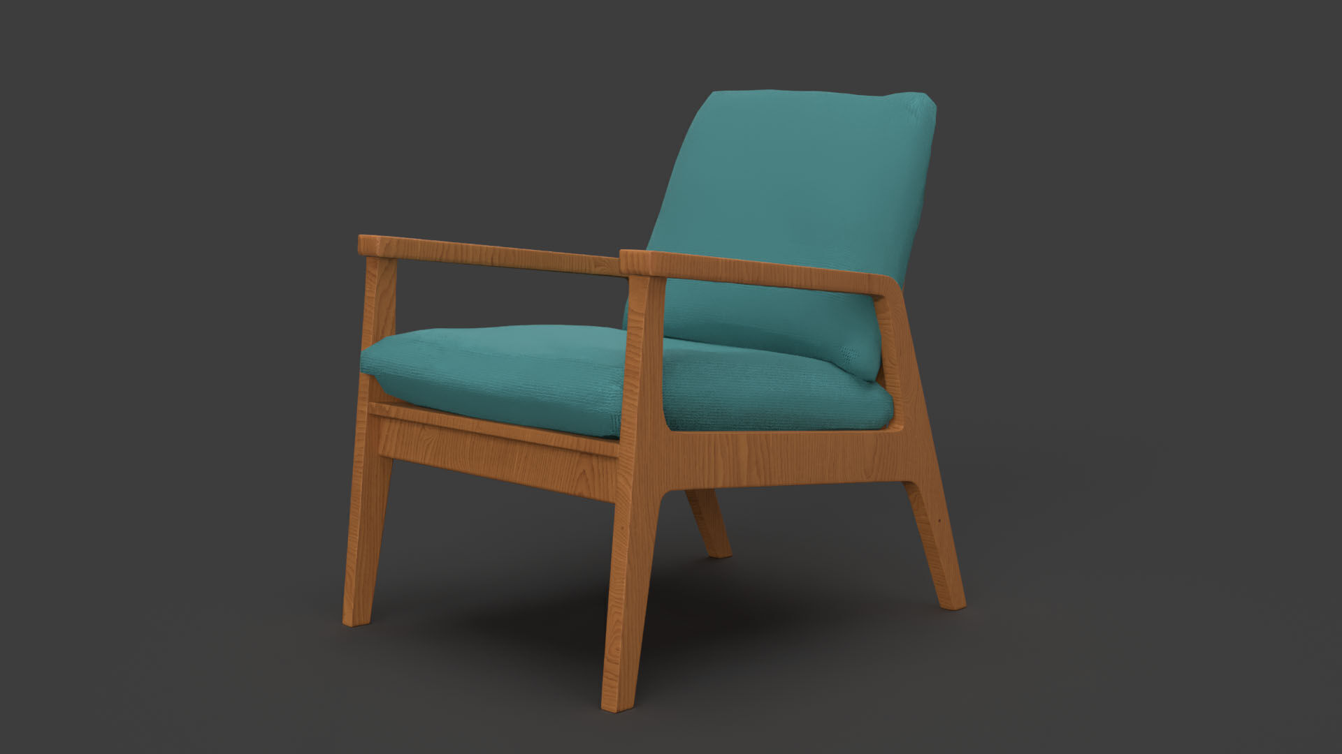 Modern Armchair Low-poly 3D model_1