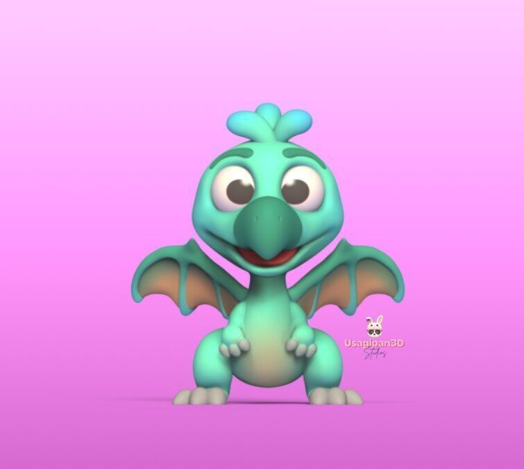 Cartoon Pterodactyl 3D print model_1