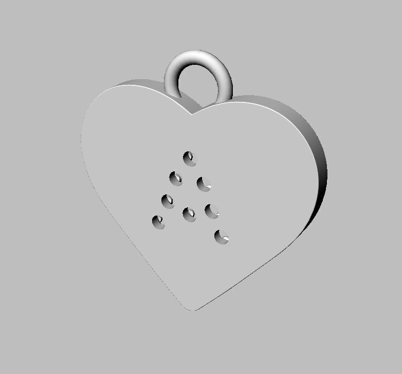 Alphabet Diamond Heart Pendants - 26 Letters 3D print model_17