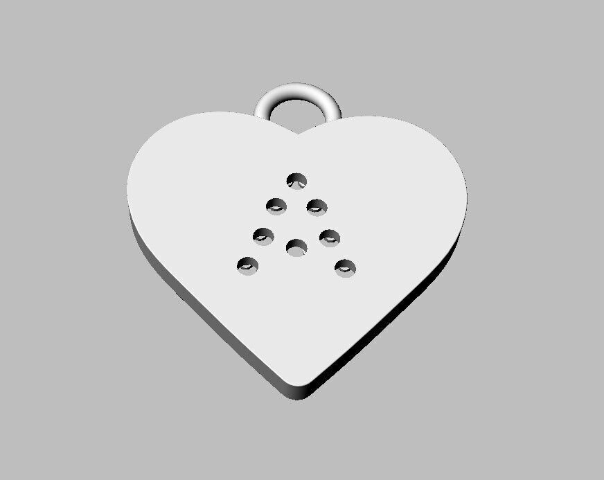 Alphabet Diamond Heart Pendants - 26 Letters 3D print model_18