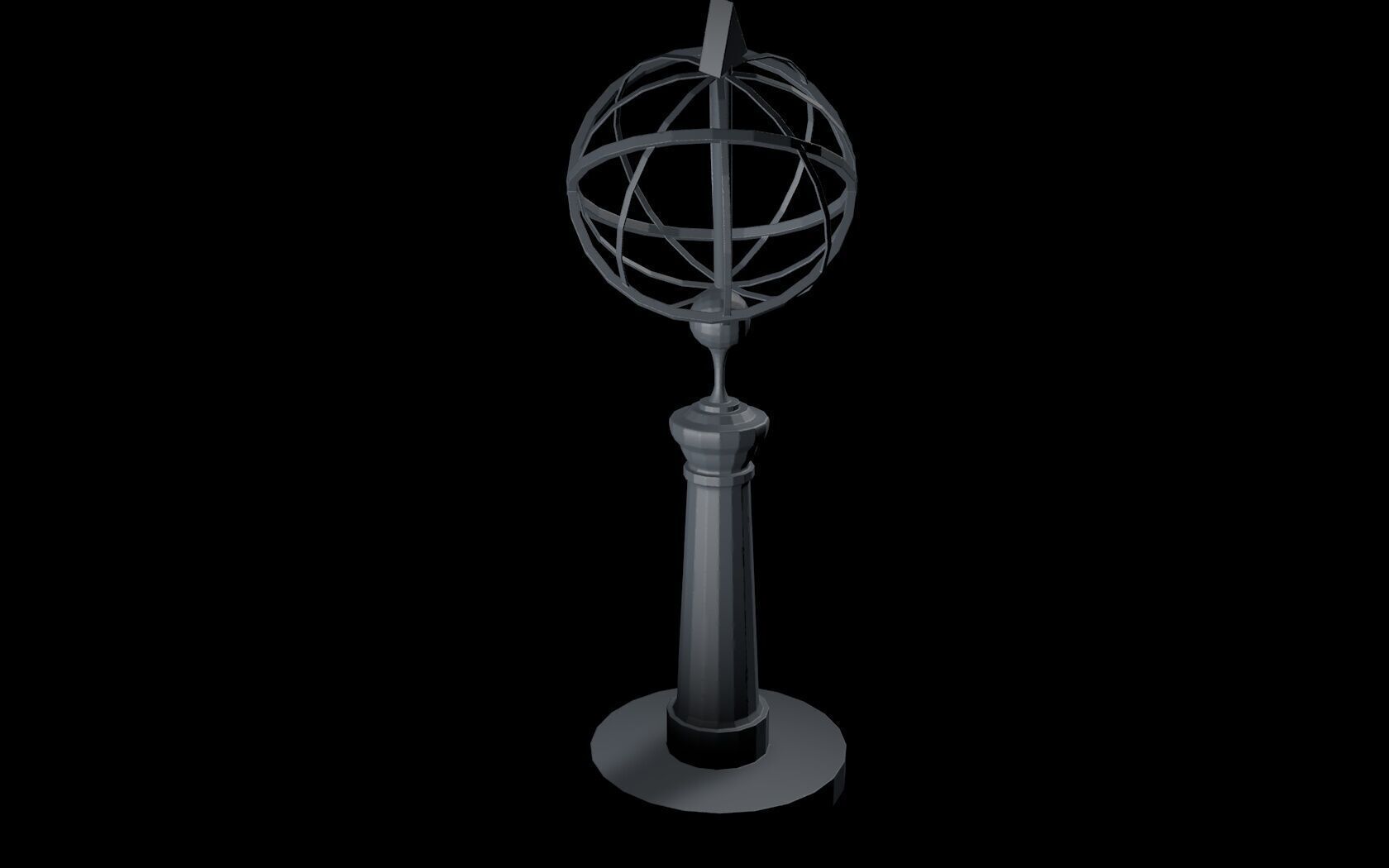 Armillary Sundial on Pedestal Free 3D print model_4
