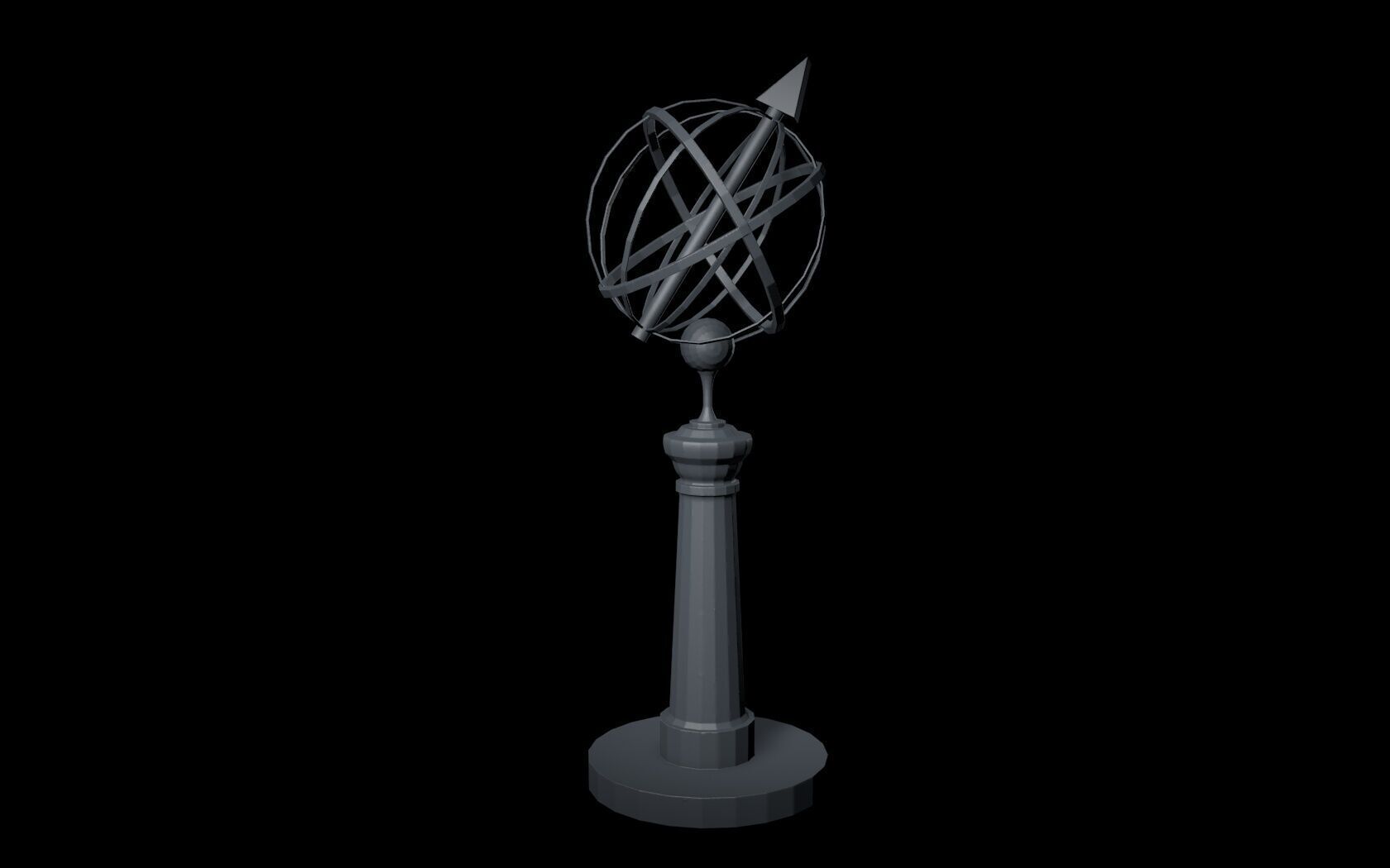 Armillary Sundial on Pedestal Free 3D print model_2