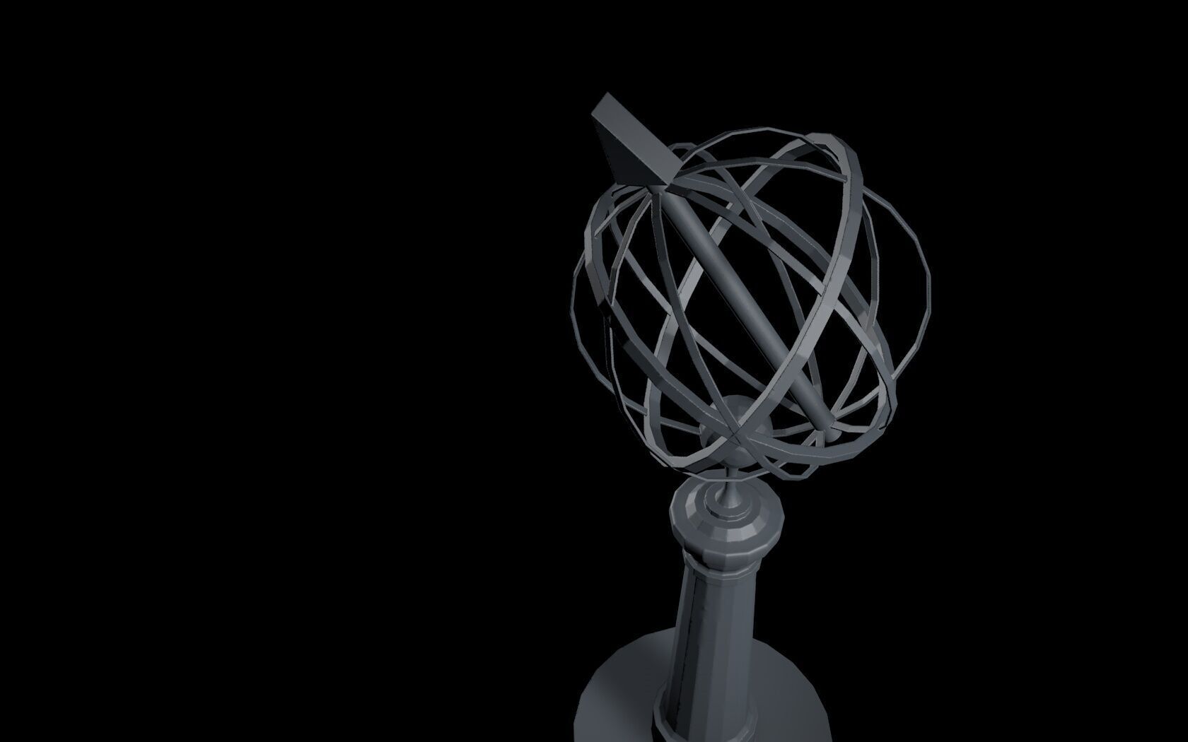 Armillary Sundial on Pedestal Free 3D print model_3
