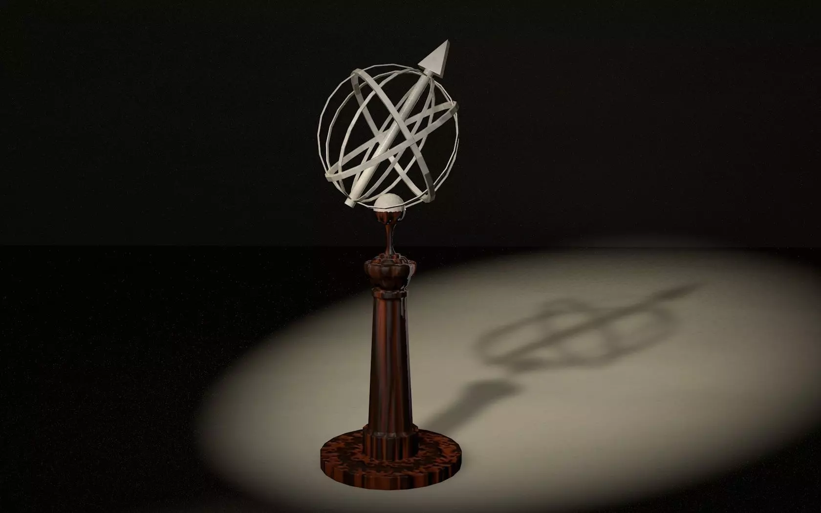 Armillary Sundial on Pedestal Free 3D print model_0