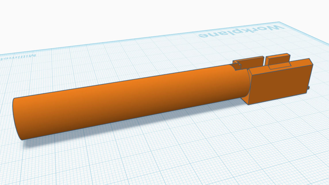 Airsoft Umarex HK VP9 tactical outerbarrel without thread 3D print model_1