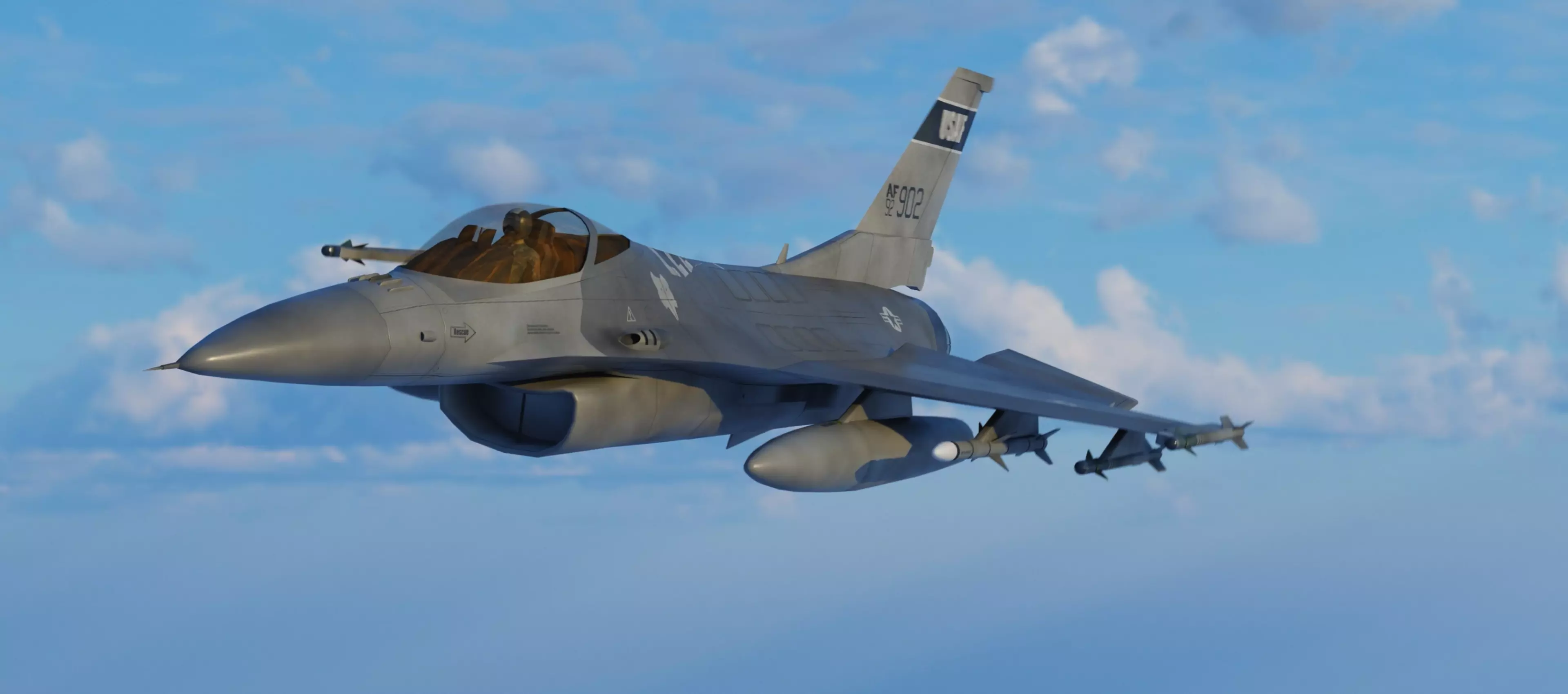 F-16 Jet Fighter Free 3D model_0