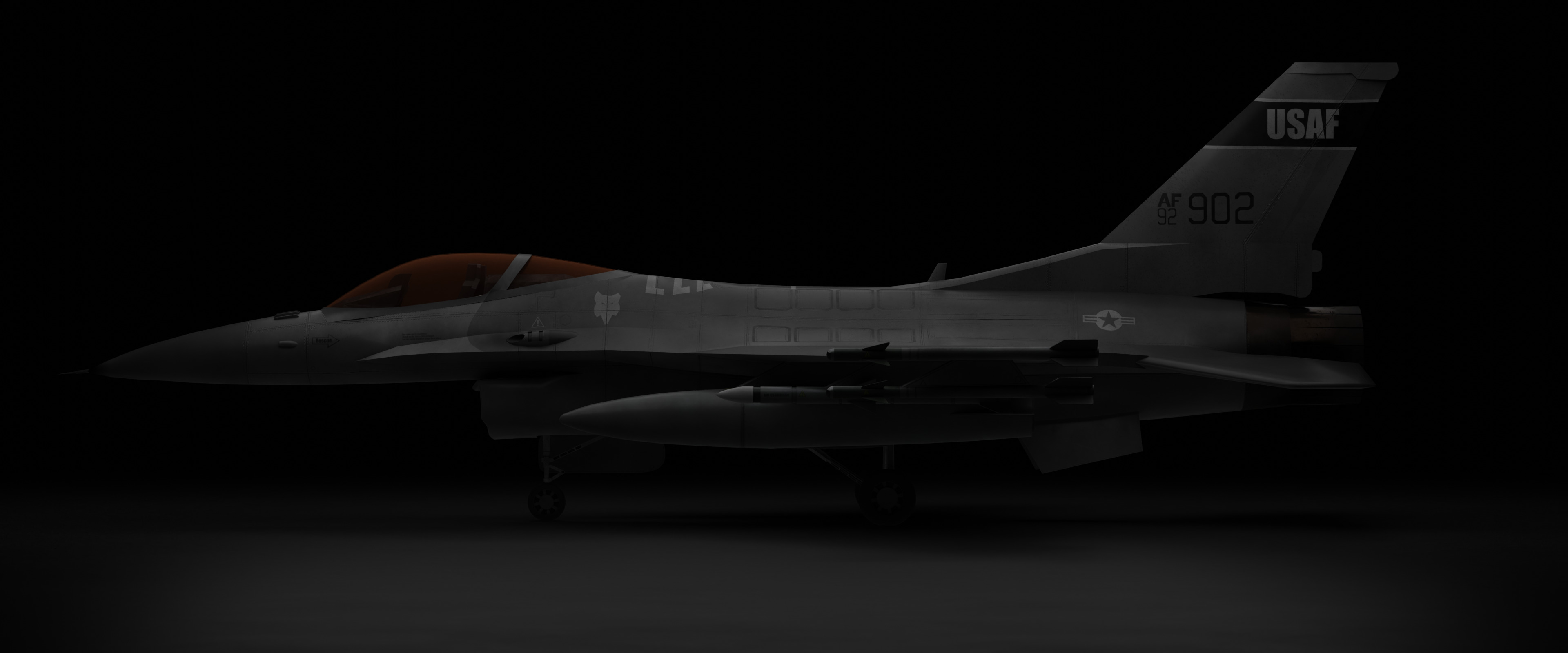 F-16 Jet Fighter Free 3D model_9