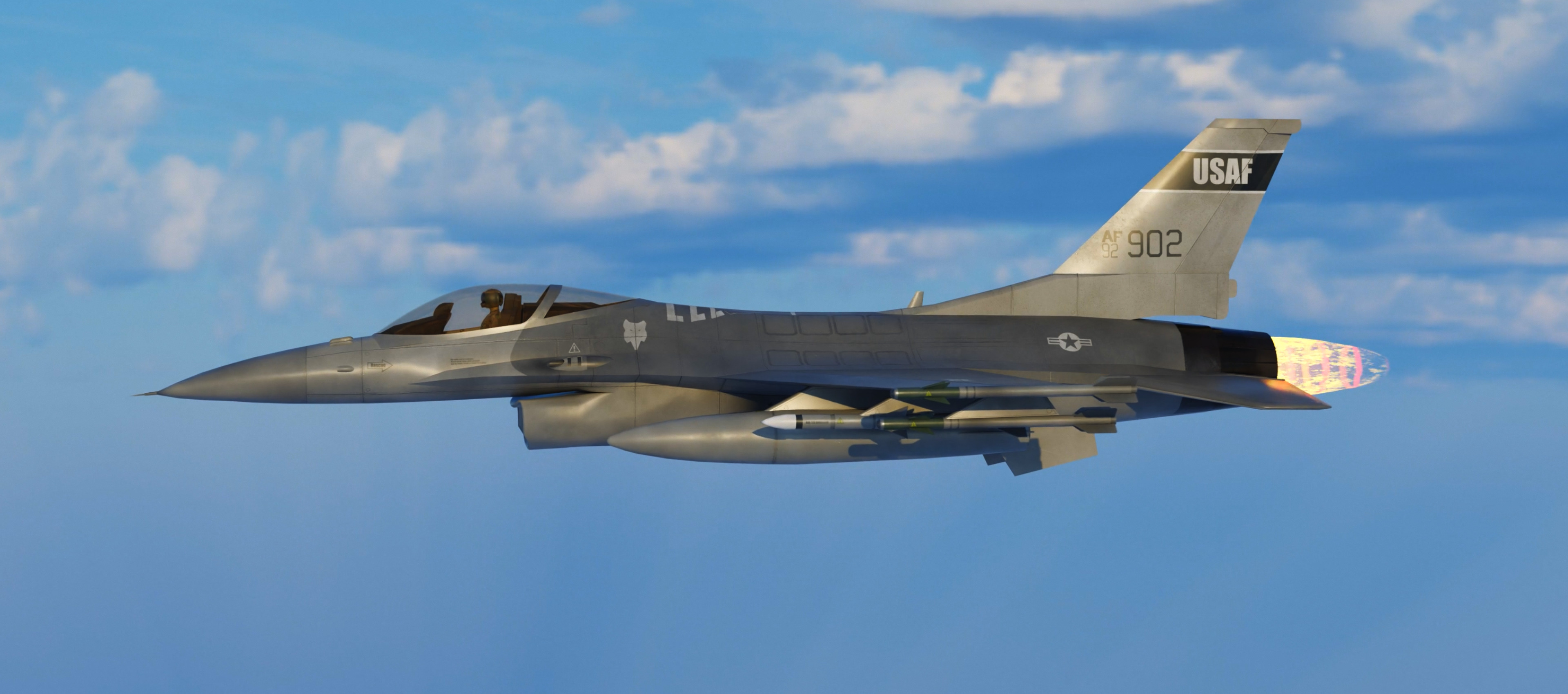 F-16 Jet Fighter Free 3D model_1