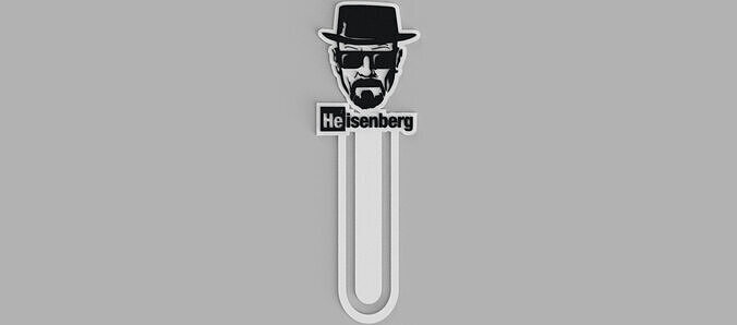 Heisenberg Breaking Bad Logo Book Marker Free 3D print model