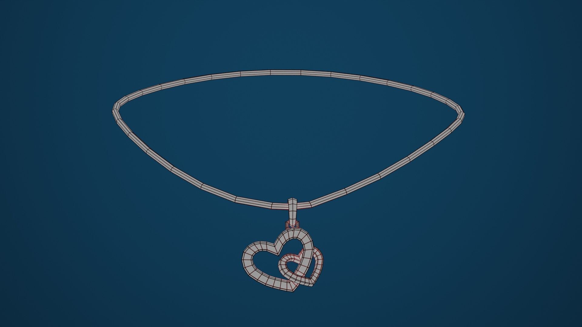 diamond necklace low poly  Low-poly 3D model_2