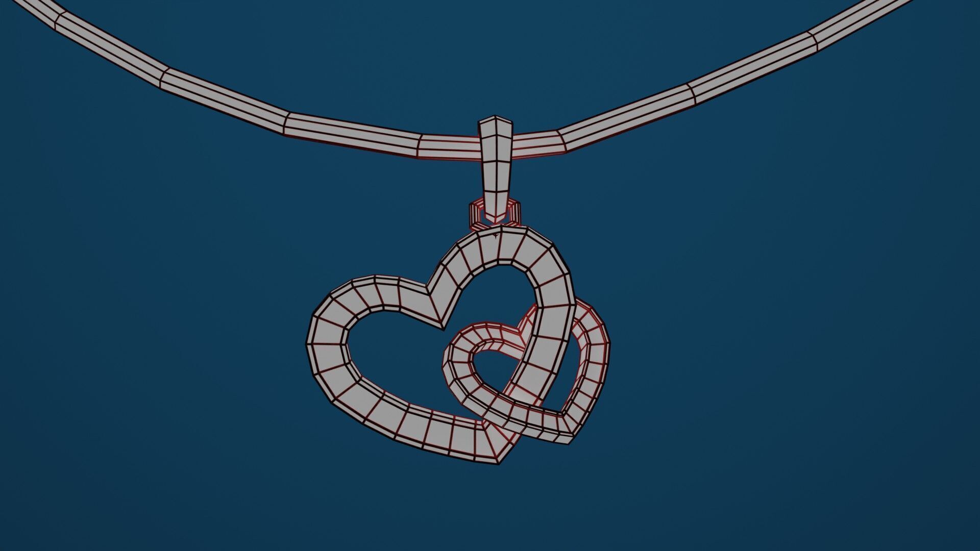 diamond necklace low poly  Low-poly 3D model_3