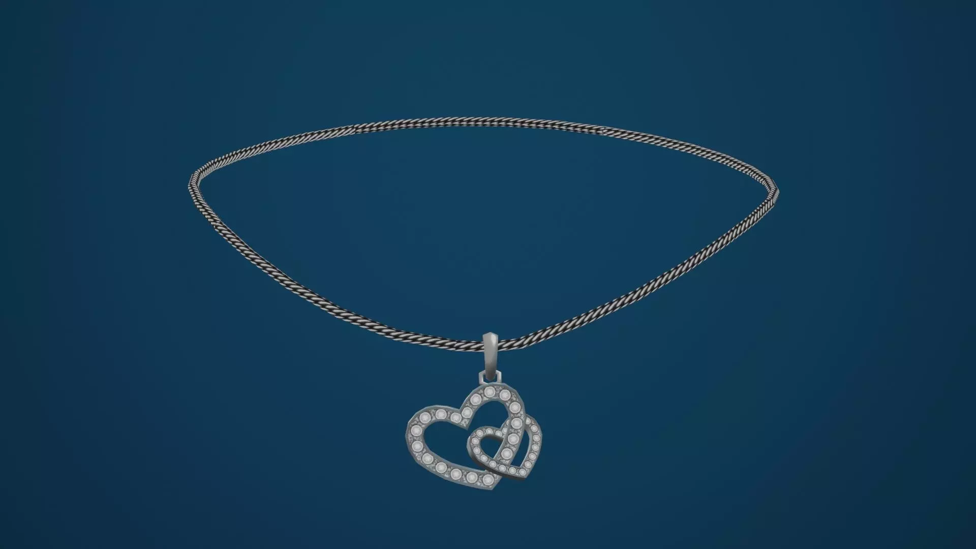 diamond necklace low poly  Low-poly 3D model_0