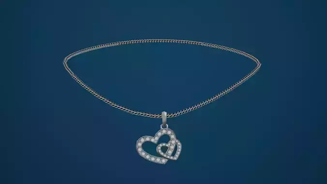 diamond necklace low poly  Low-poly 3D model