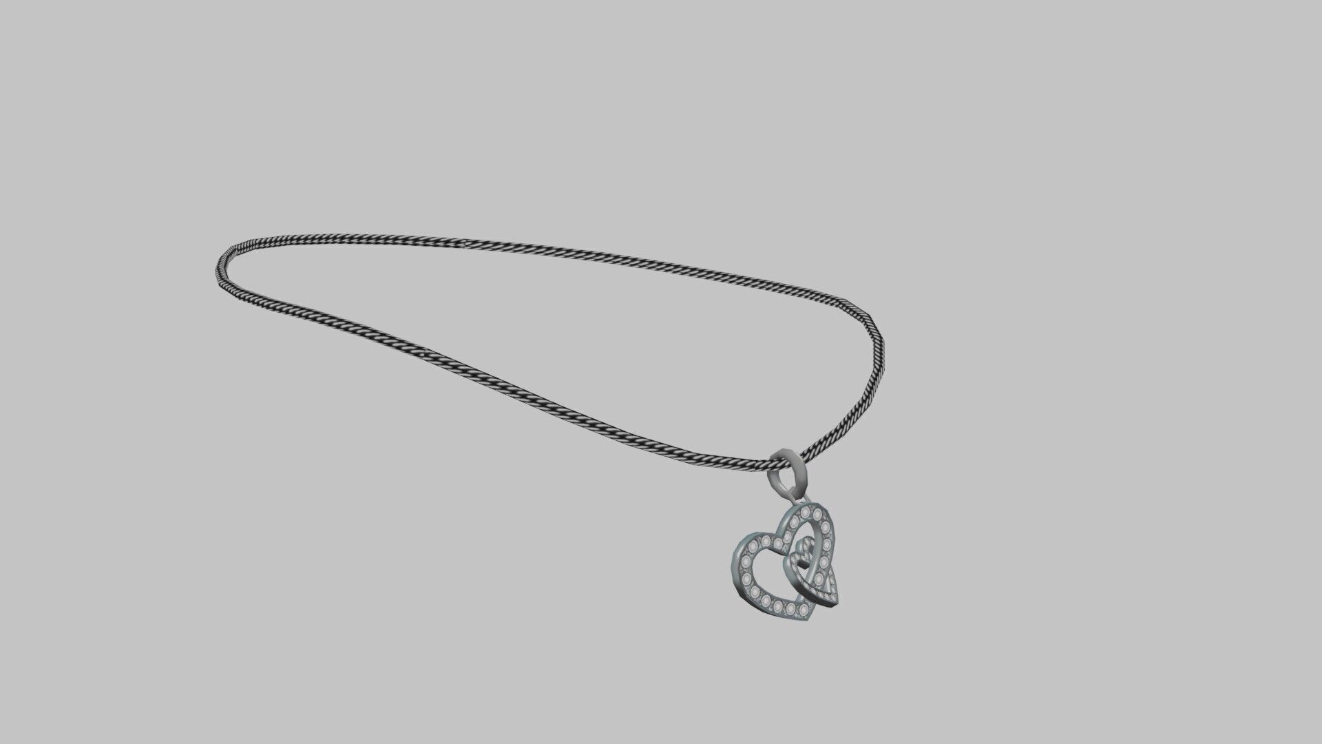 diamond necklace low poly  Low-poly 3D model_6