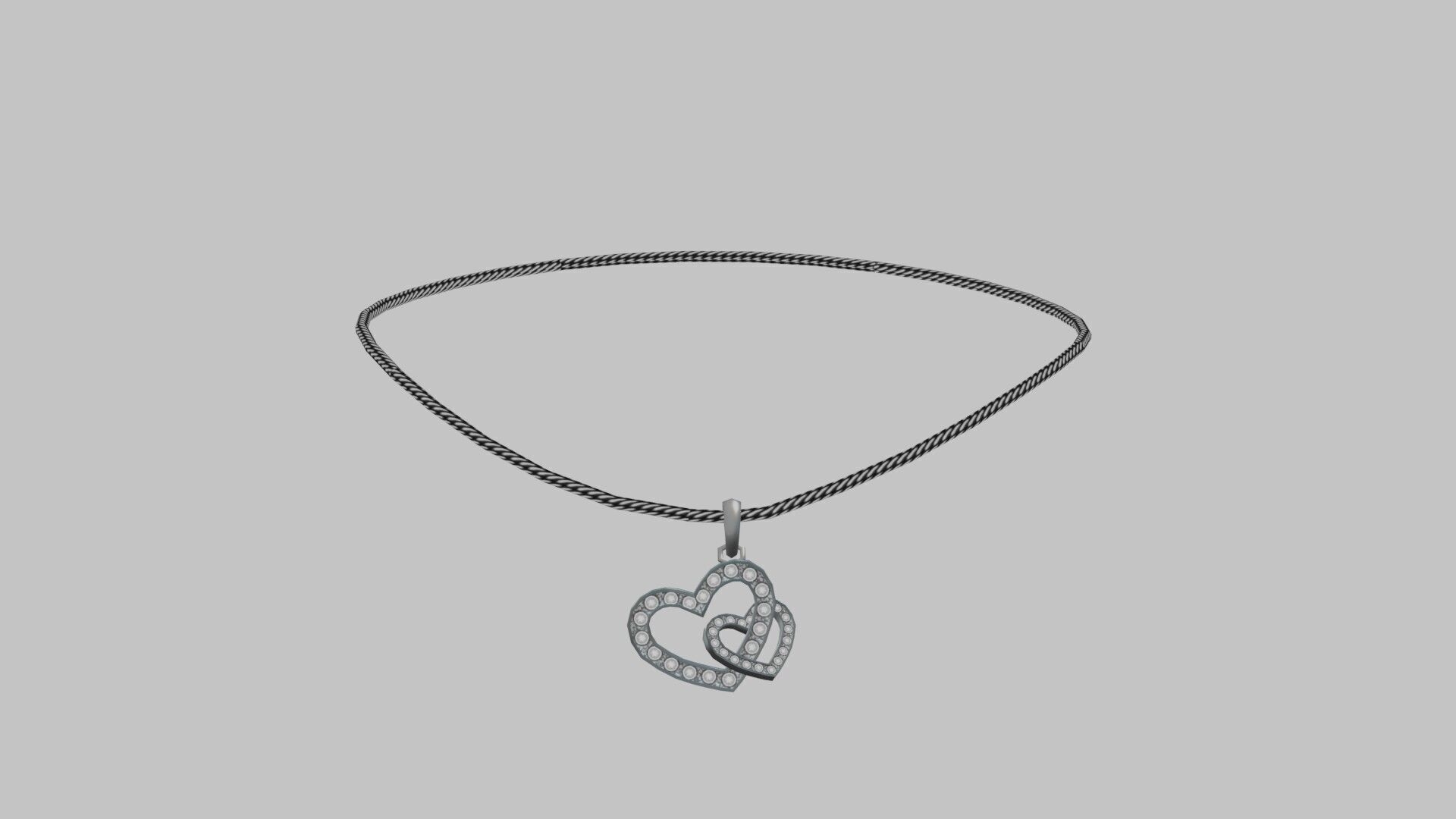 diamond necklace low poly  Low-poly 3D model_4