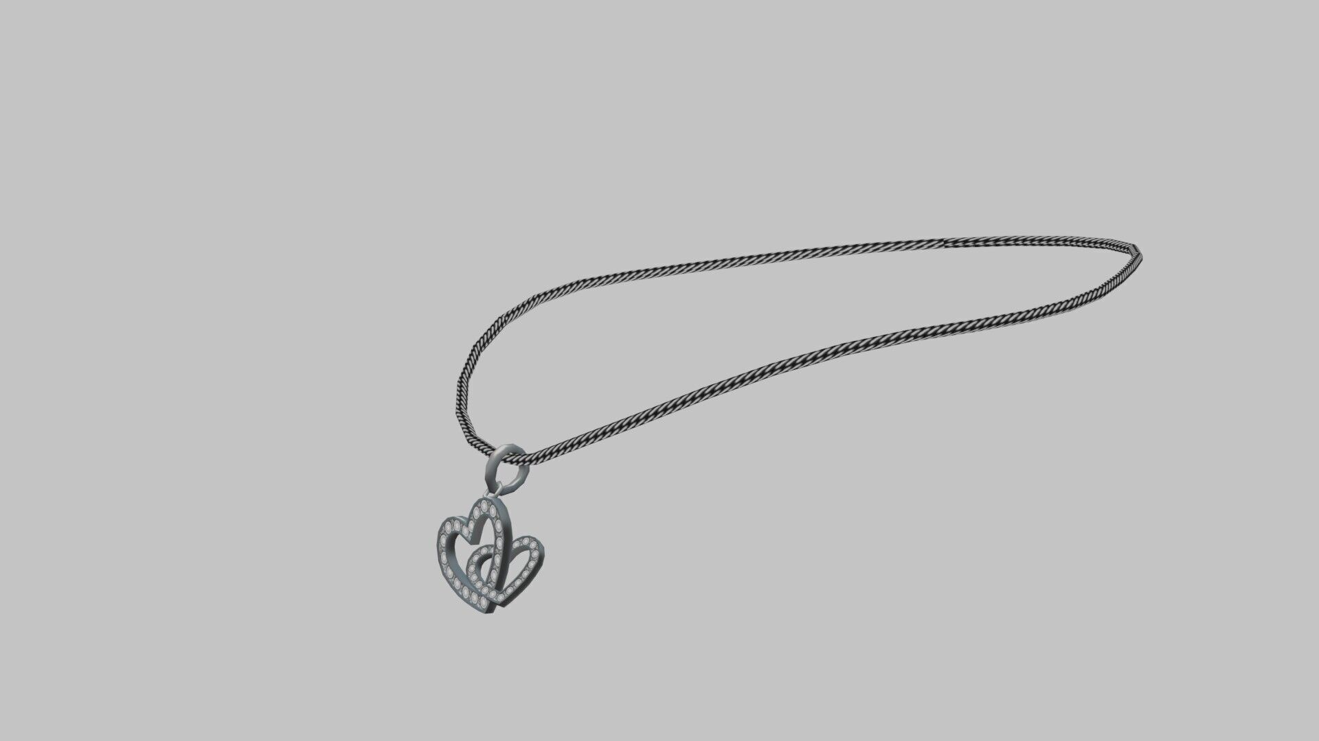 diamond necklace low poly  Low-poly 3D model_5