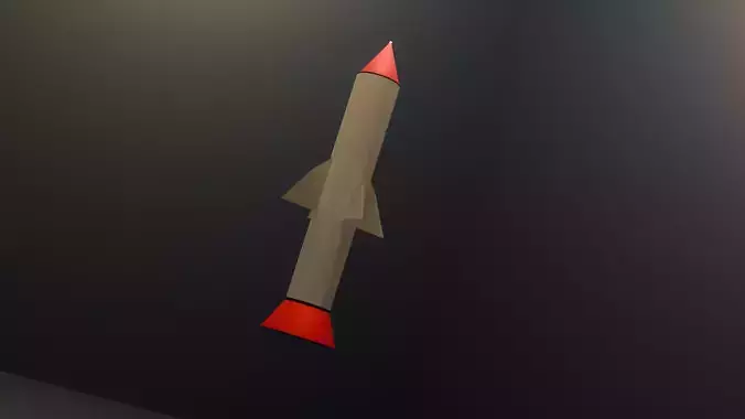 Low Poly Rocket Model 3D -  Game Ready Rocket for Animation  VR