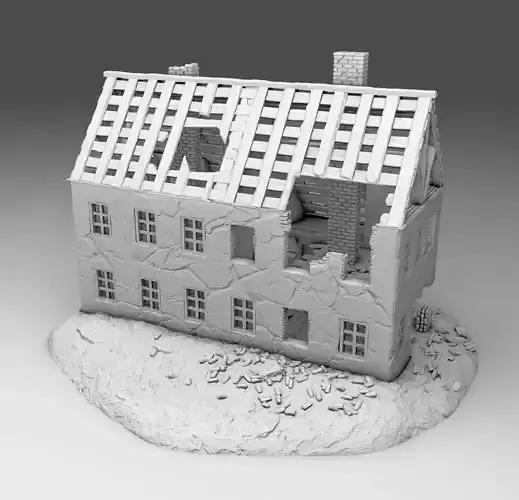 A ruined house with a leaky roof