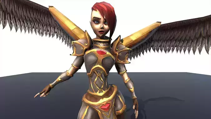 Free Angel 3D Character Model Game-Ready Fantasy Figure Low-poly 3D model