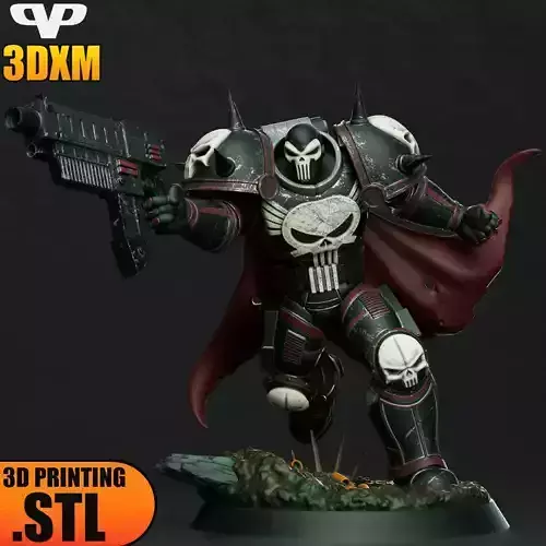 Punisher STL for 3D Printing 3DXM ChibiSTL