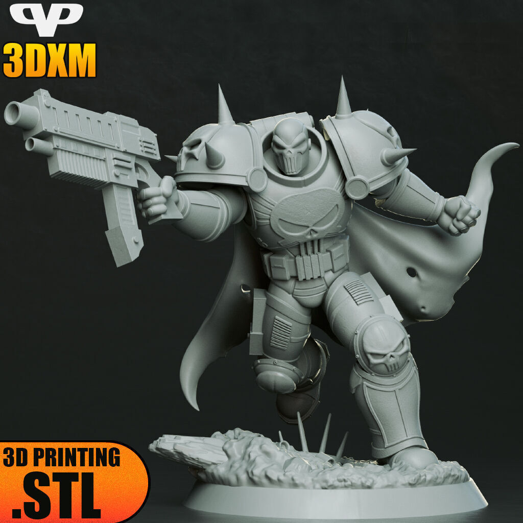 Punisher STL for 3D Printing 3DXM ChibiSTL 3D print model_3