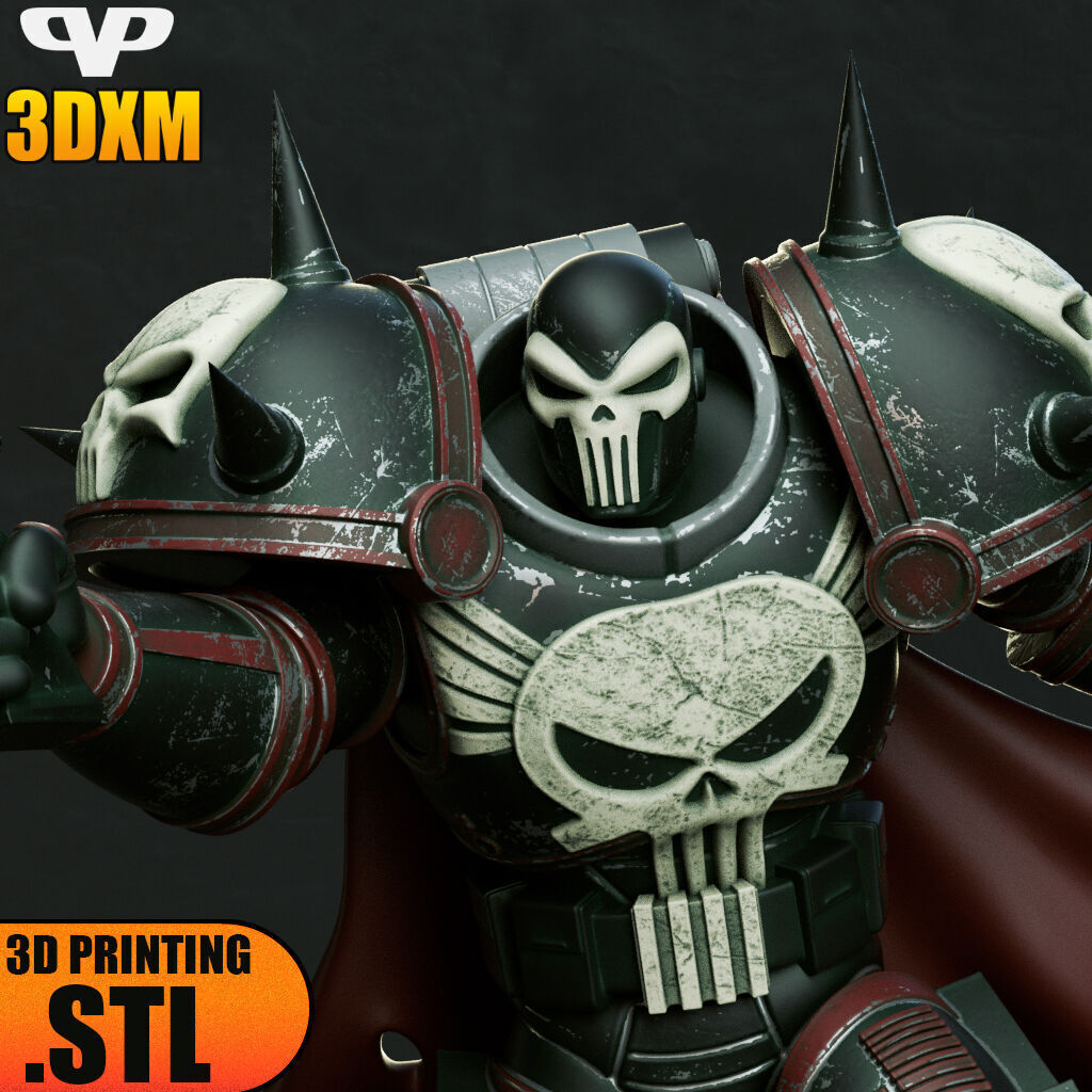 Punisher STL for 3D Printing 3DXM ChibiSTL 3D print model_1