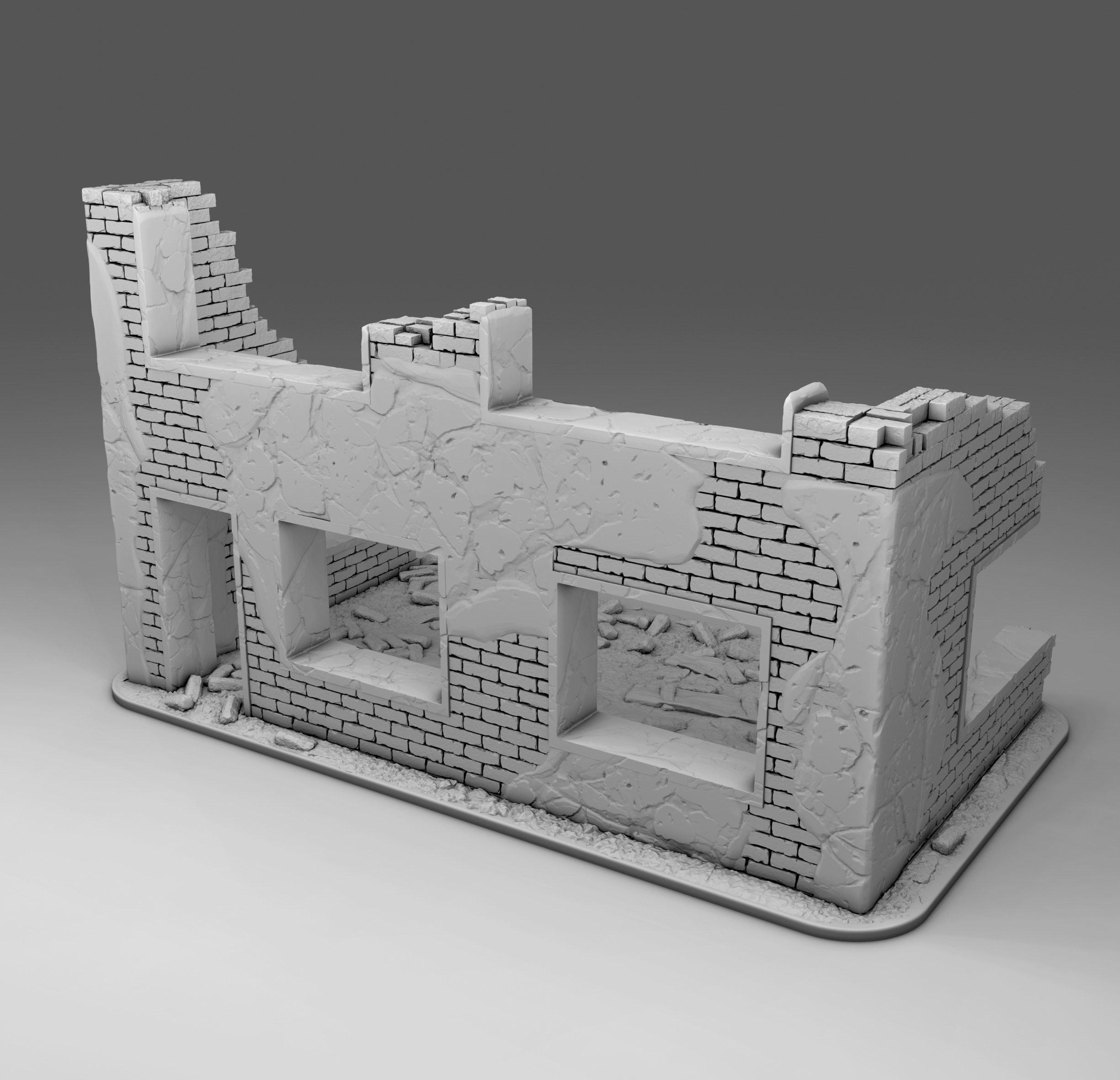Part of a destroyed building 3D print model_1