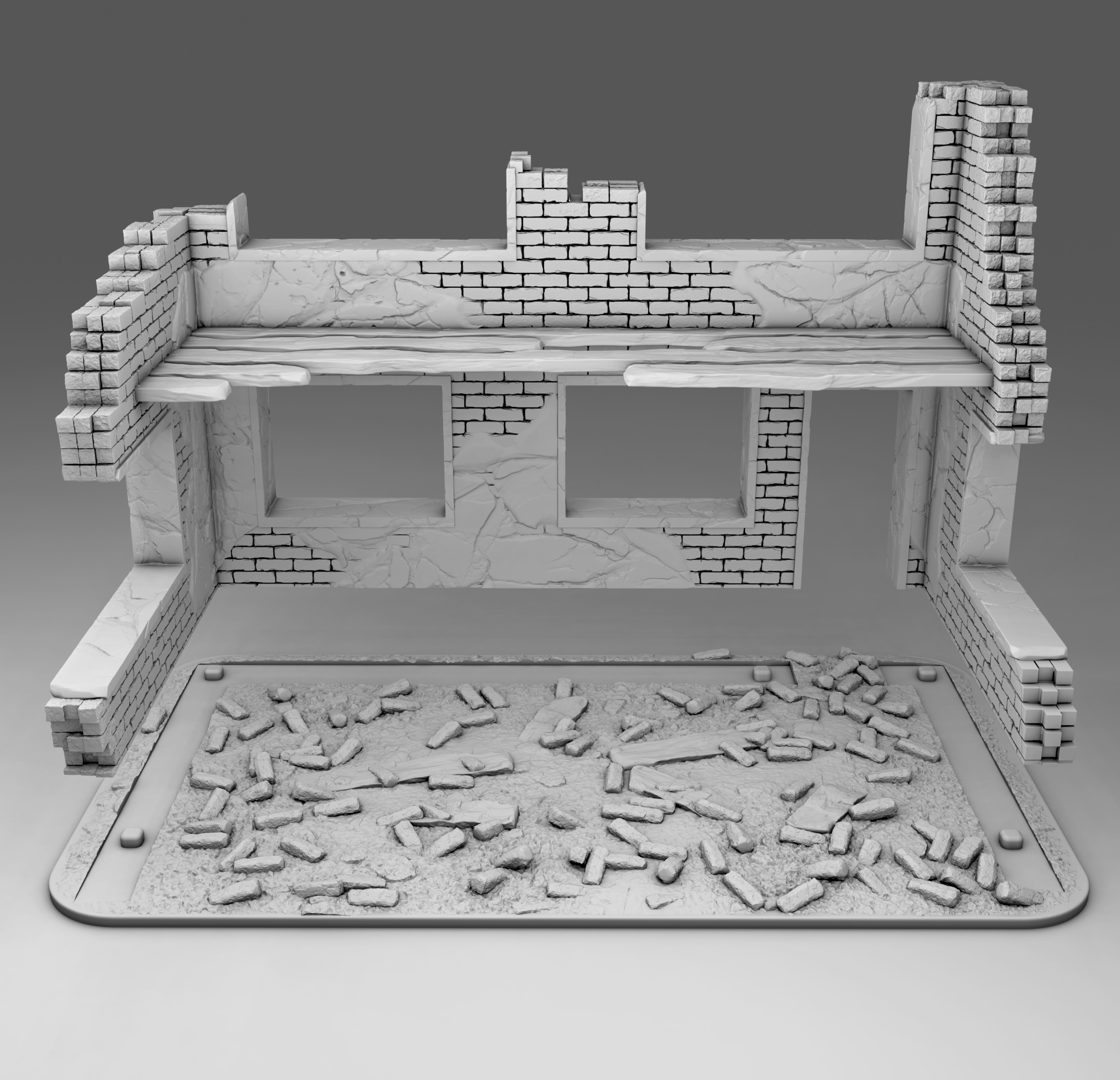 Part of a destroyed building 3D print model_2