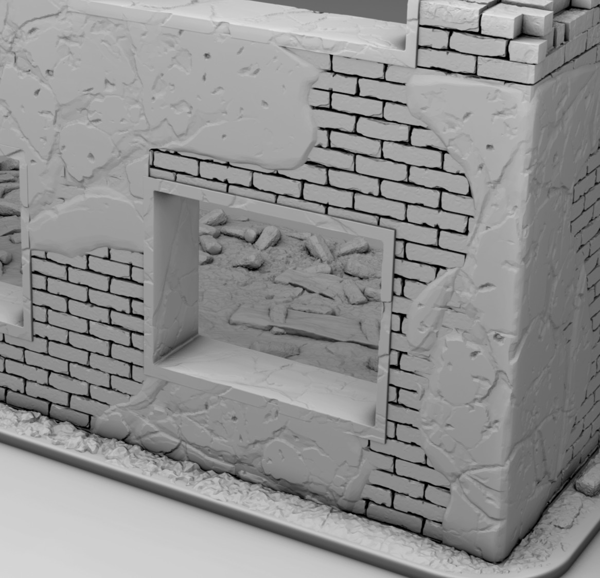 Part of a destroyed building 3D print model_13