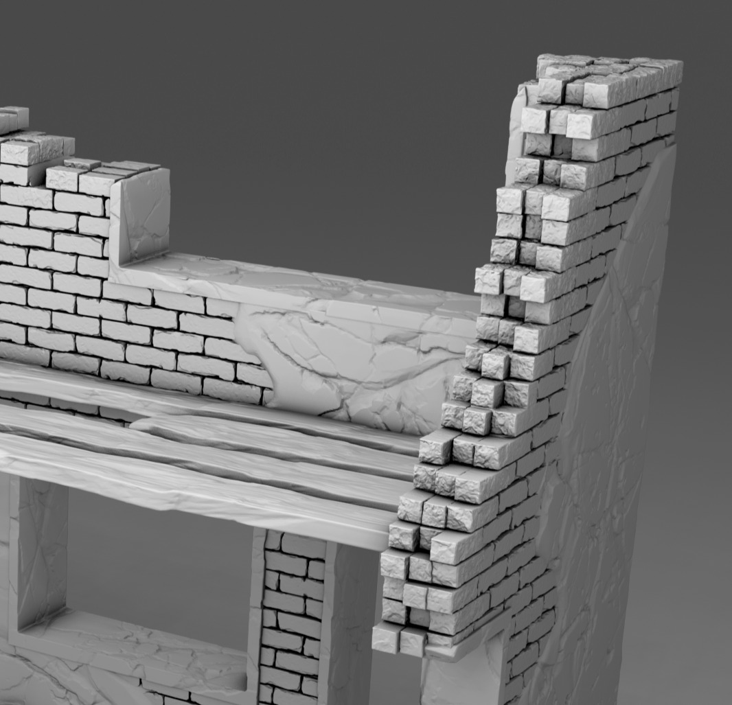 Part of a destroyed building 3D print model_7