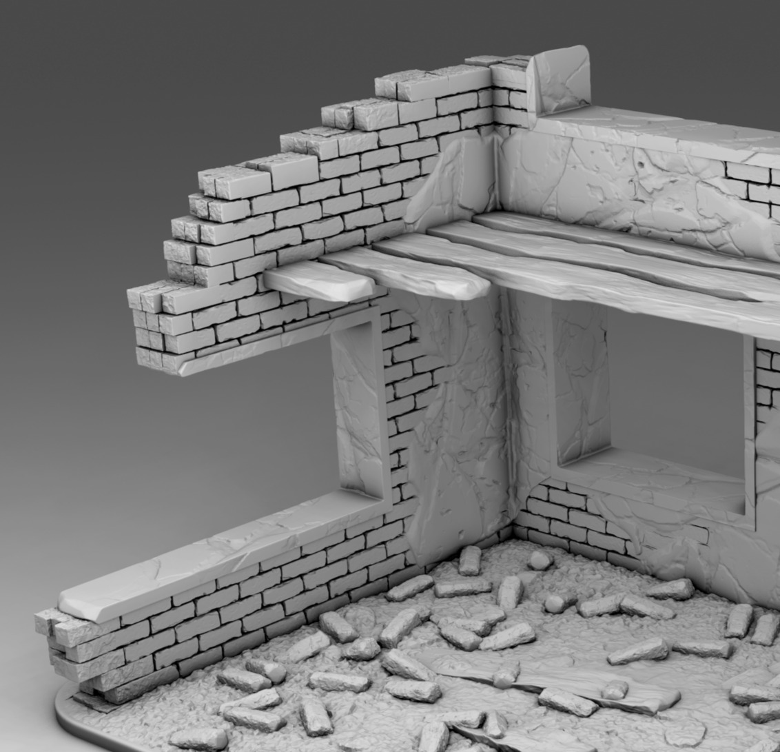 Part of a destroyed building 3D print model_8