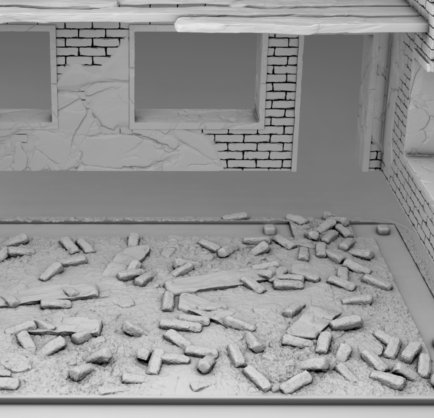 Part of a destroyed building 3D print model_6