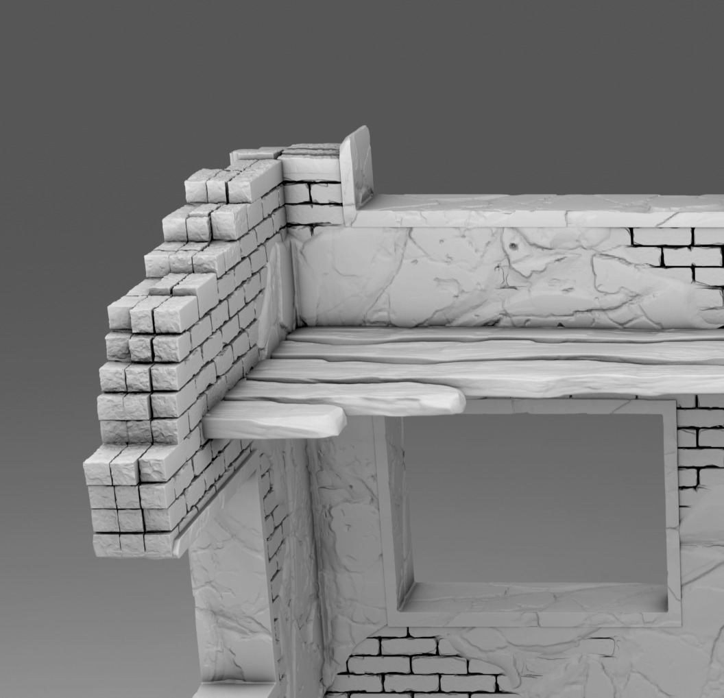 Part of a destroyed building 3D print model_3