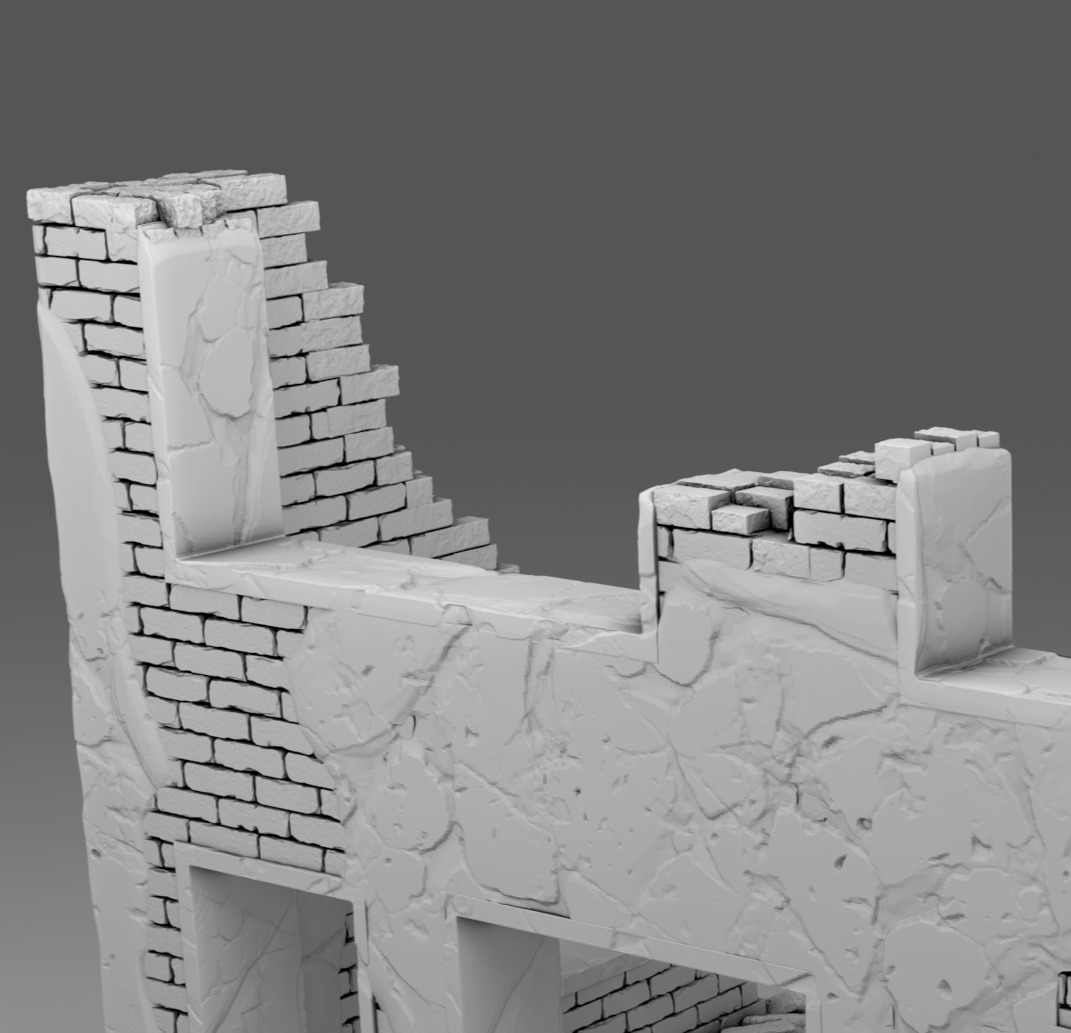 Part of a destroyed building 3D print model_10