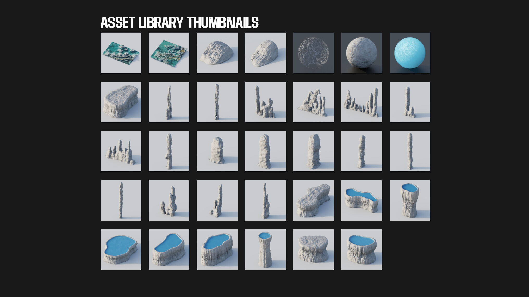 Travertine Terrace Pools - 3D Modular Asset Pack 3D model_8