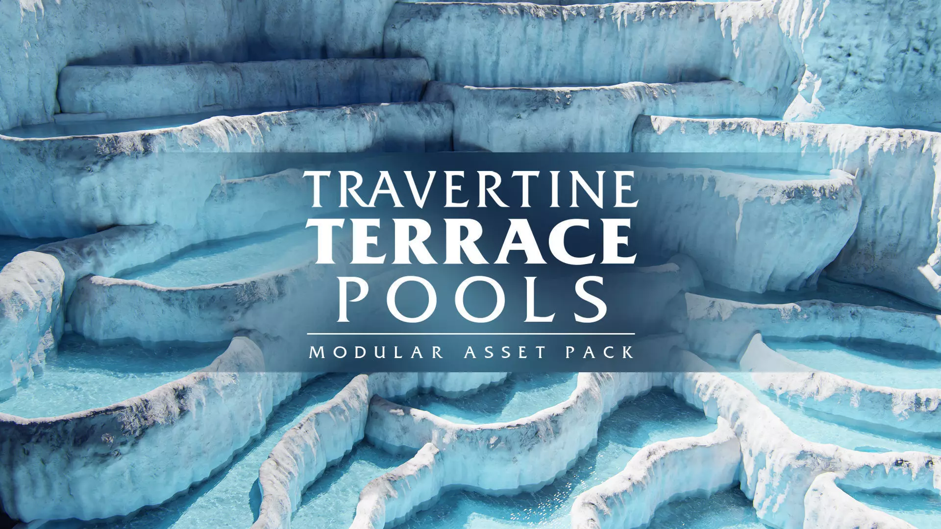 Travertine Terrace Pools - 3D Modular Asset Pack 3D model_0