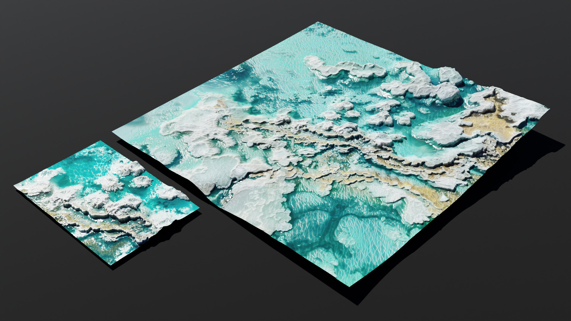 Travertine Terrace Pools - 3D Modular Asset Pack 3D model_7