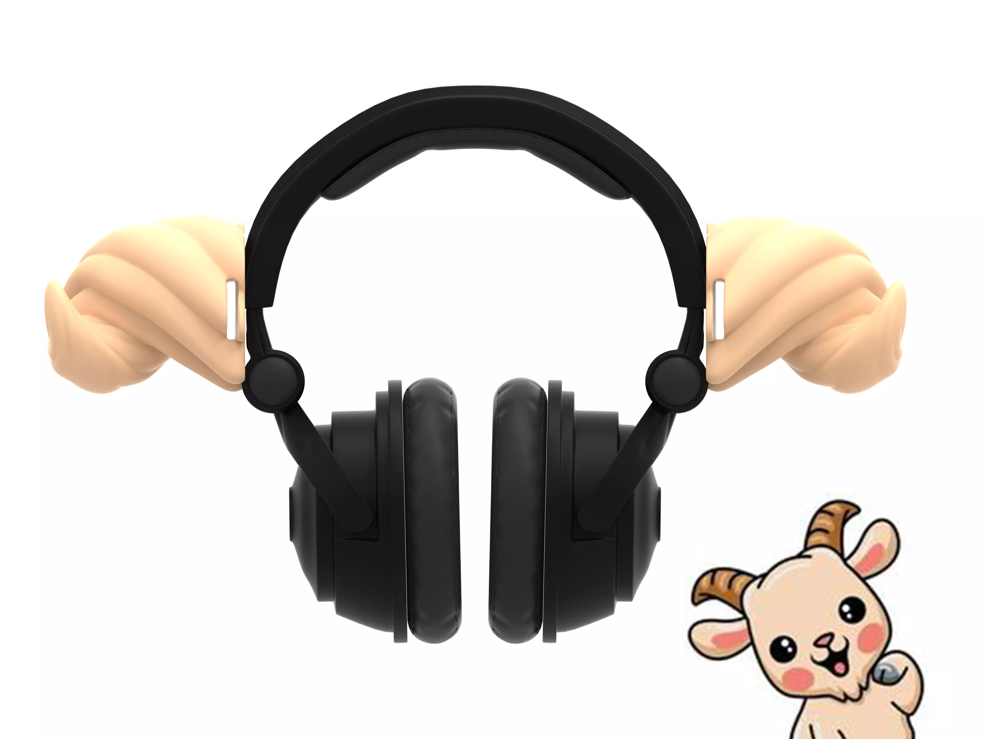 Ram Horns Headphones Cosplay Accessory 3D Print File 3D model